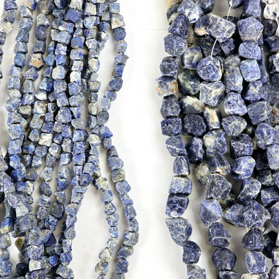 Rough Sodalite Crystal Beads - Full Strand - You Choose Size both sizes on white background