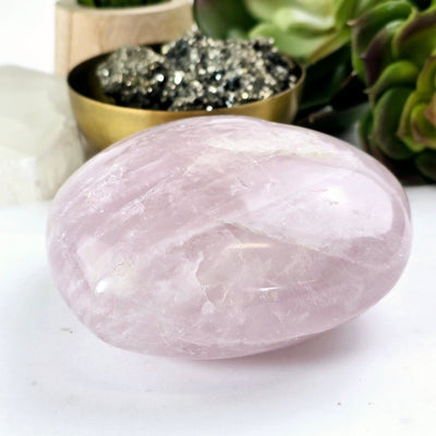 Rose Quartz Crystal Heart One-of-a-Kind #2 side view