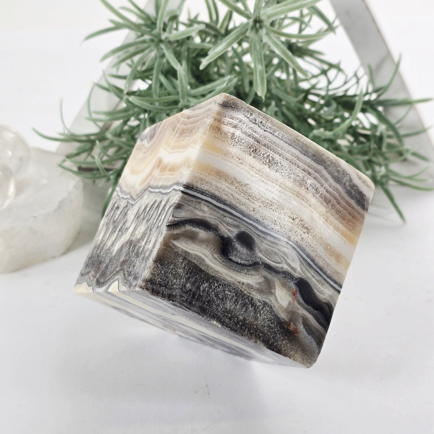 Mexican Onyx Crystal Cube - One-of-a-Kind - As Is back view