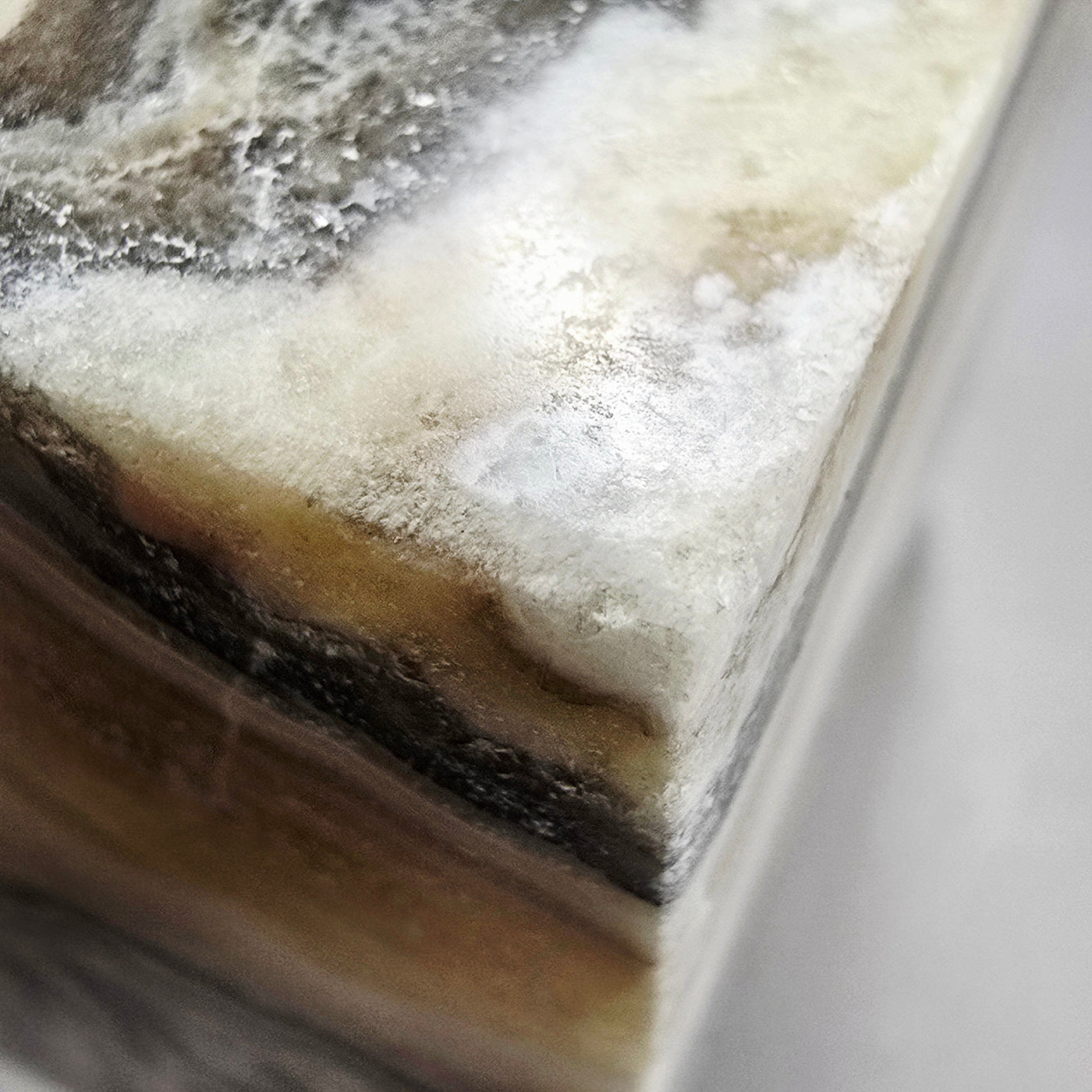 Mexican Onyx Crystal Cube - One-of-a-Kind - As Is closeup to show chip