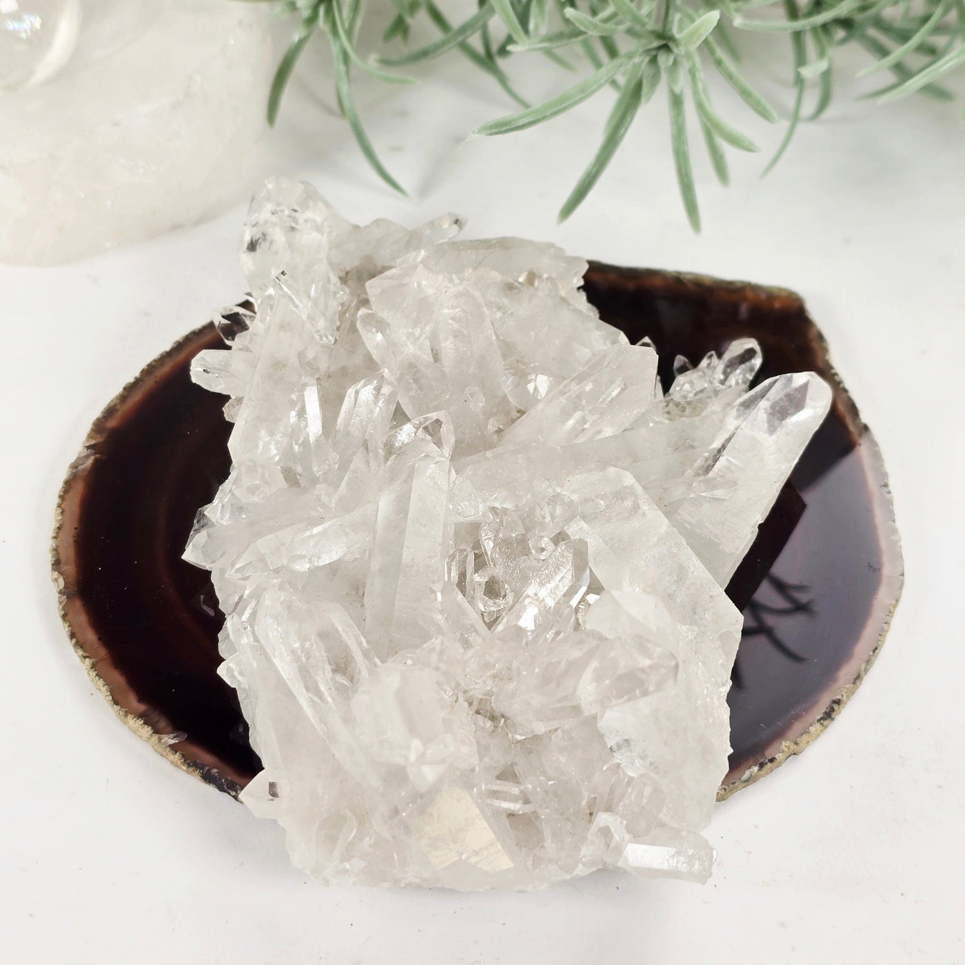 Lemurian Crystal Quartz Cluster - AA Grade - One-of-a-Kind side view