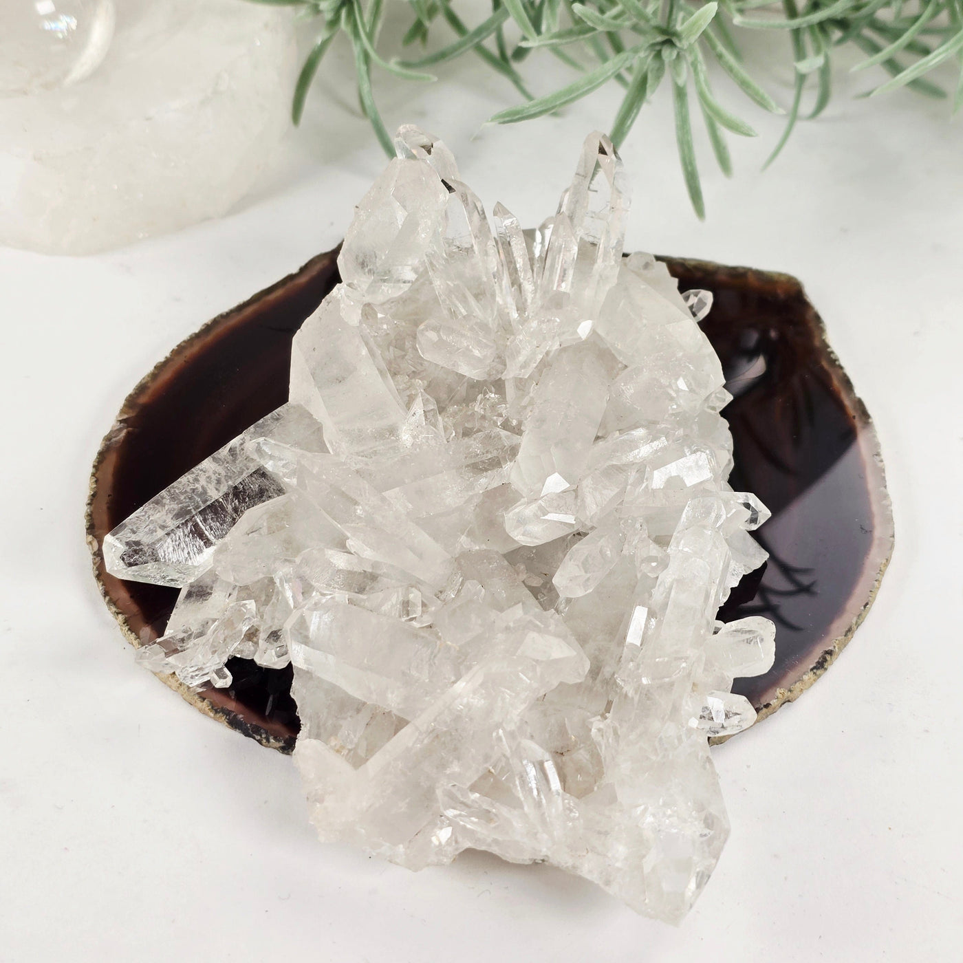 Lemurian Crystal Quartz Cluster - AA Grade - One-of-a-Kind side view