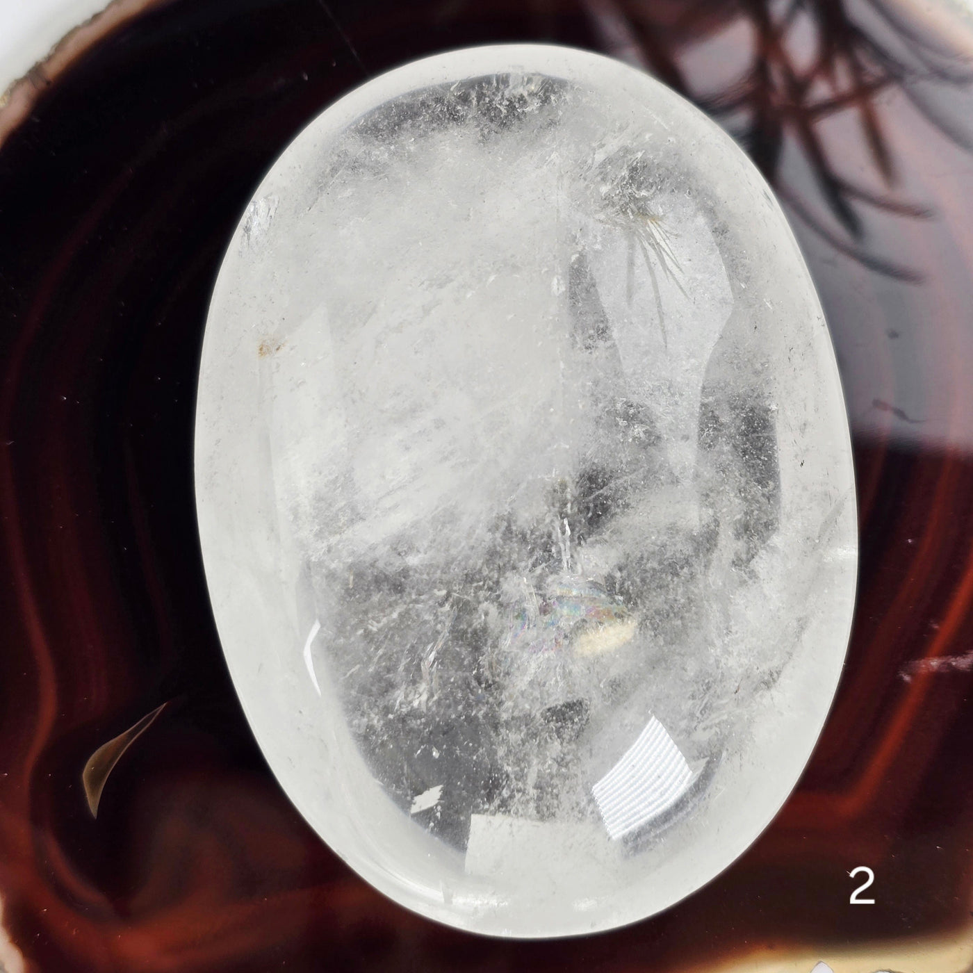 Crystal Quartz Palm Stone - You Choose variant 2 labeled