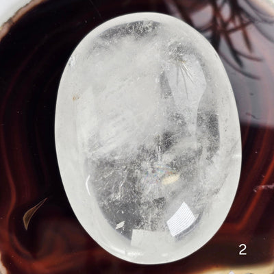 Crystal Quartz Palm Stone - You Choose variant 2 labeled