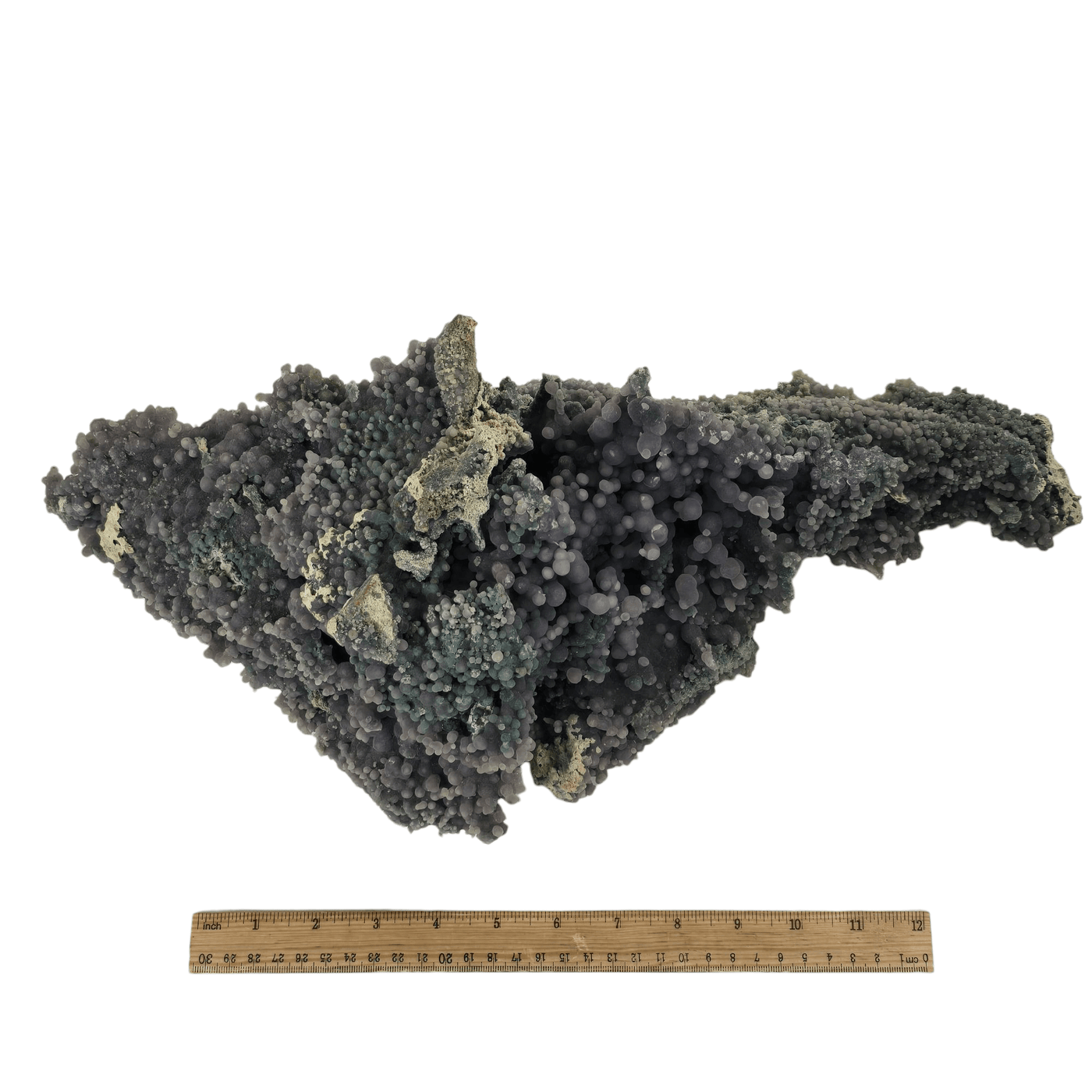 Grape Agate - Large Purple Grape Chalcedony Crystal Cluster from Indonesia - One-of-a-Kind with ruler for size reference