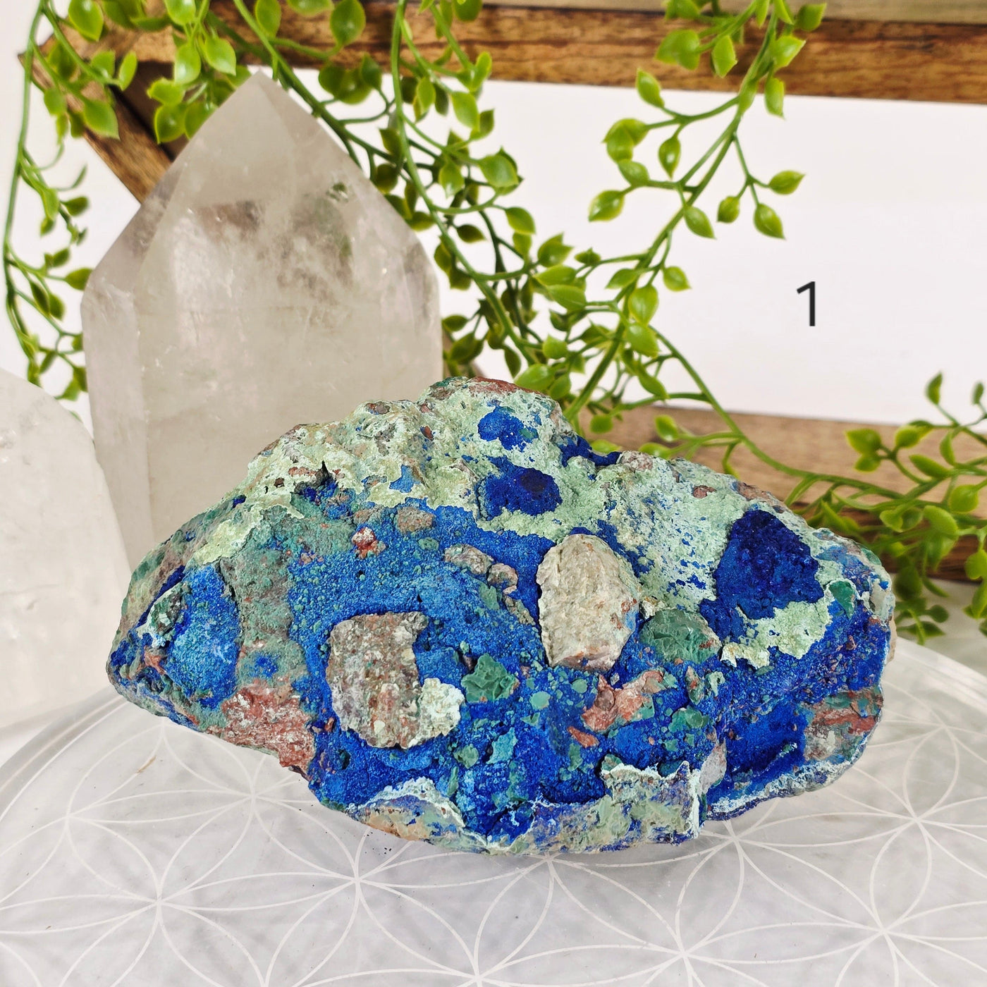 Azurite with Malachite Crystal on Matrix - AAA Grade - You Choose #2 variant 1 labeled