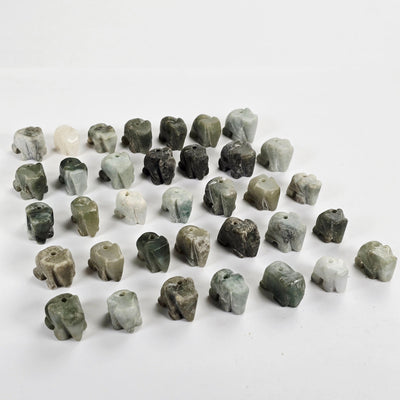 Jade Elephant Crystal Beads - You Choose Quantity 1, 5, 10 in rows