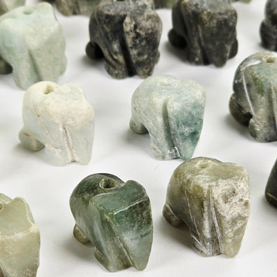 Jade Elephant Crystal Beads - You Choose Quantity 1, 5, 10 closeup for detail
