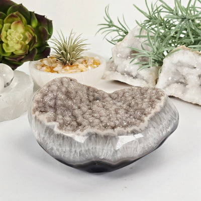 Light Amethyst Druzy Crystal Heart - One-of-a-Kind side view