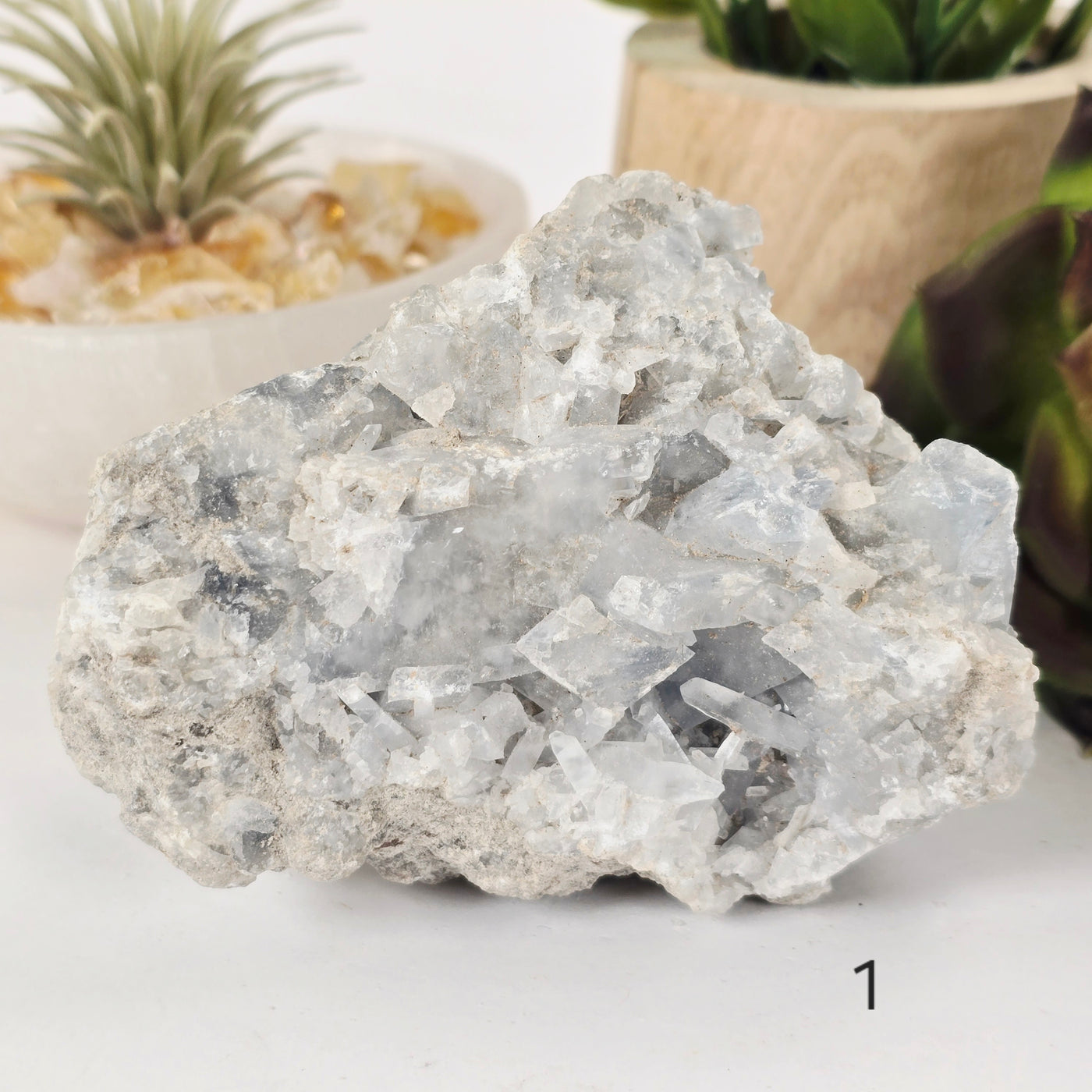 Celestite Crystal Cluster - You Choose variant 1 labeled