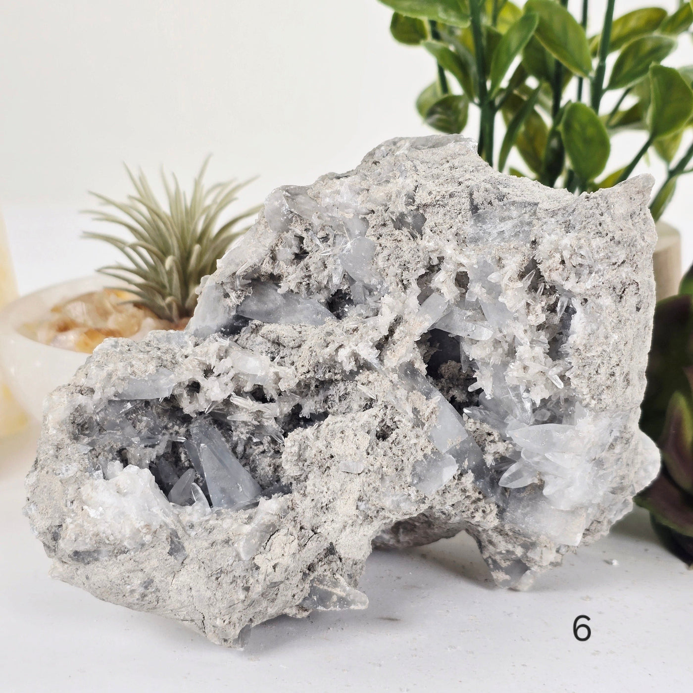 Celestite Crystal Cluster - You Choose variant 6 labeled