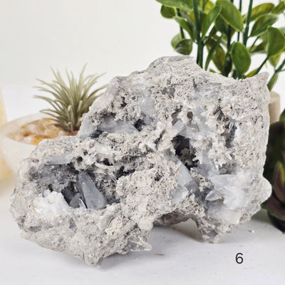 Celestite Crystal Cluster - You Choose variant 6 labeled