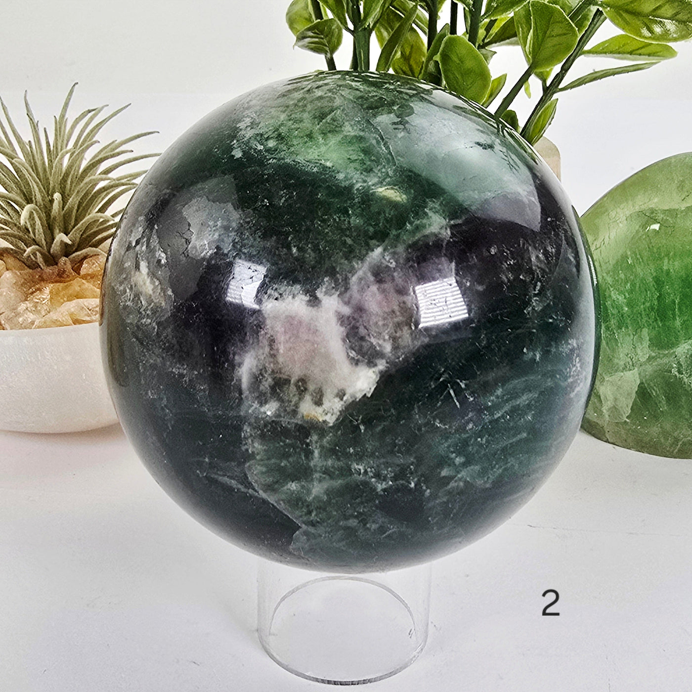 Fluorite Crystal Sphere - You Choose #2 variant 2 labeled