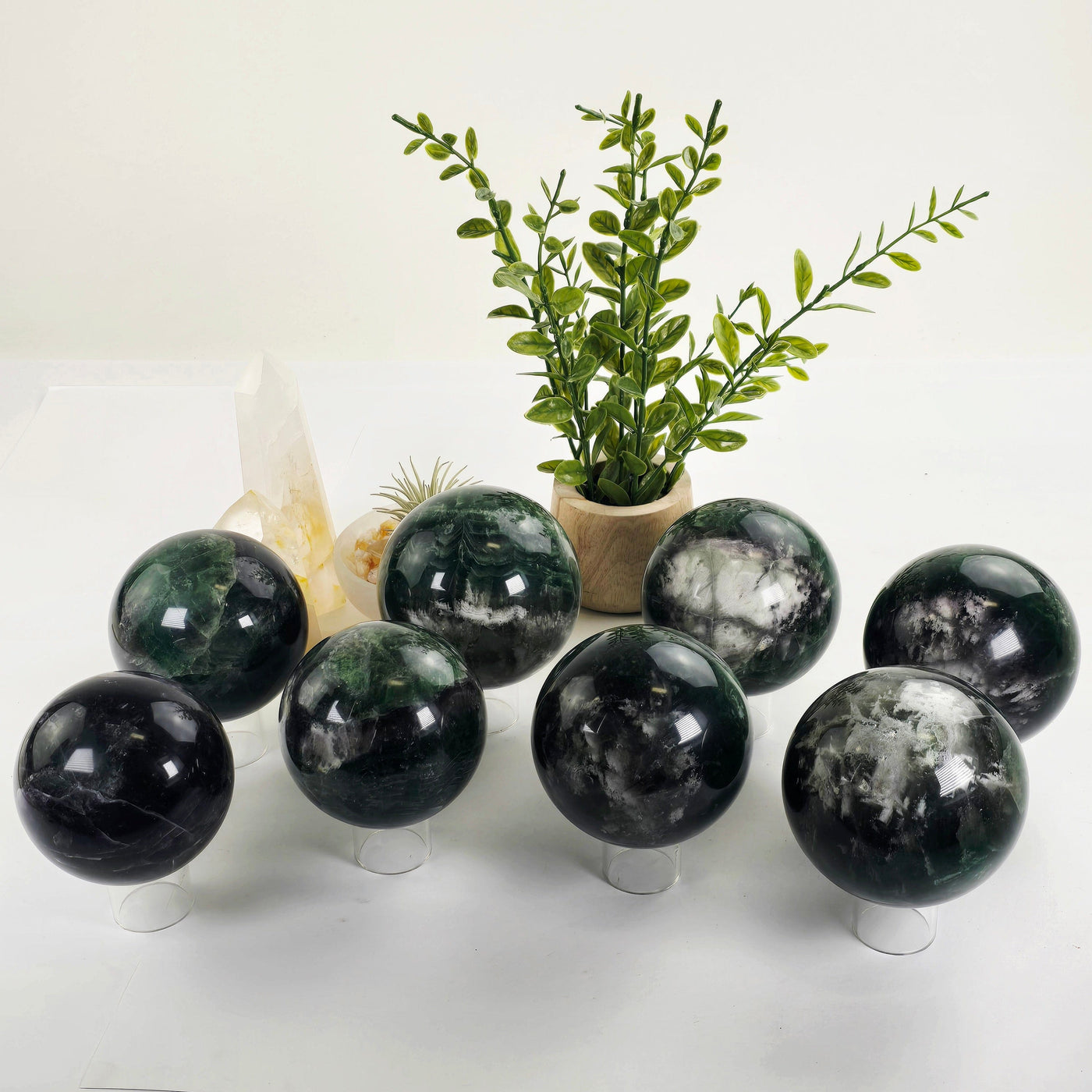 Fluorite Crystal Sphere - You Choose #2 all variants with props and plants