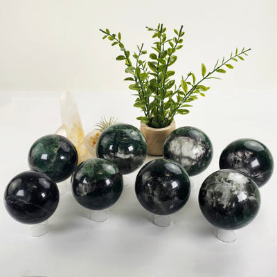 Fluorite Crystal Sphere - You Choose #2 all variants with props and plants