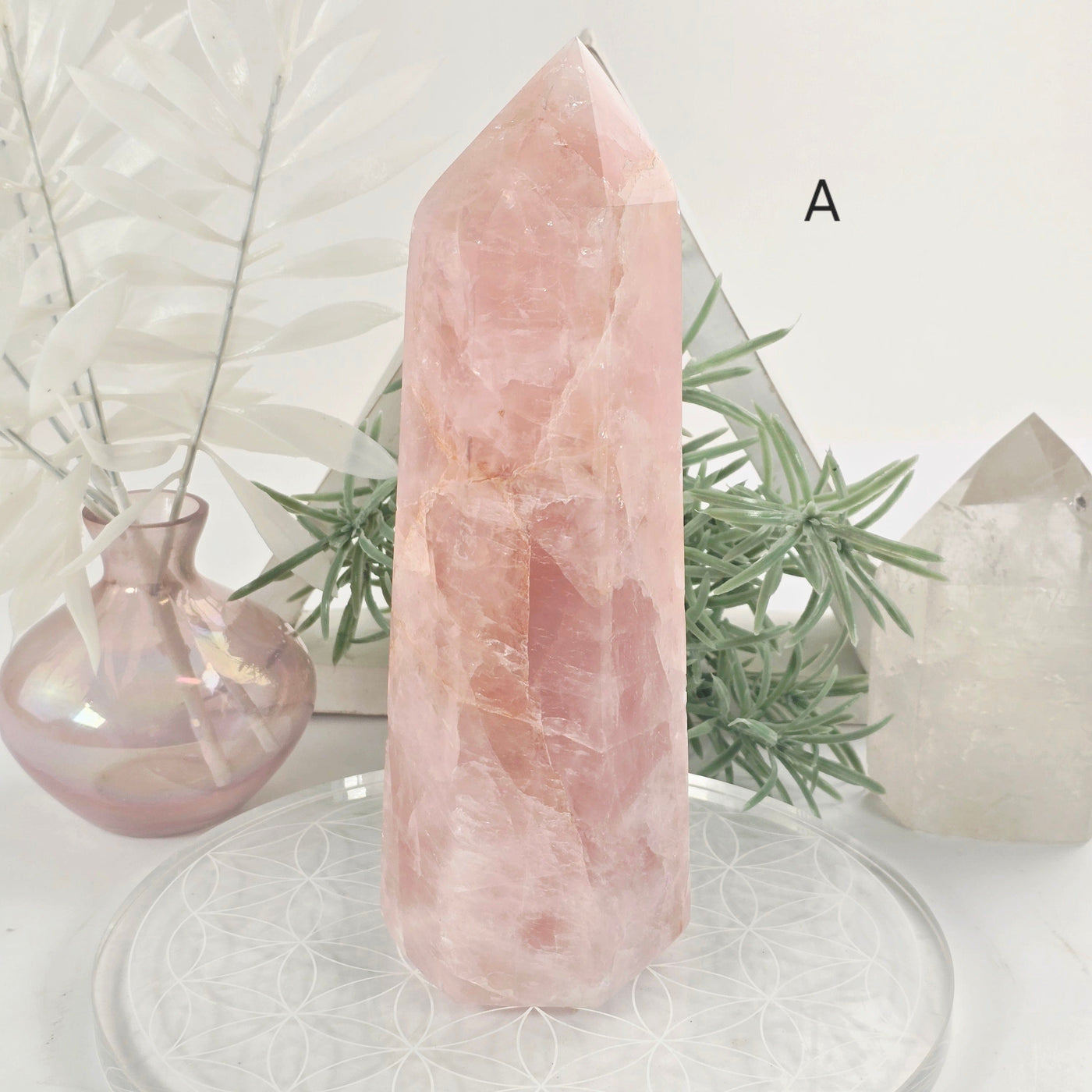 Rose Quartz Polished Crystal Obelisk - You Choose #2 variant A labeled