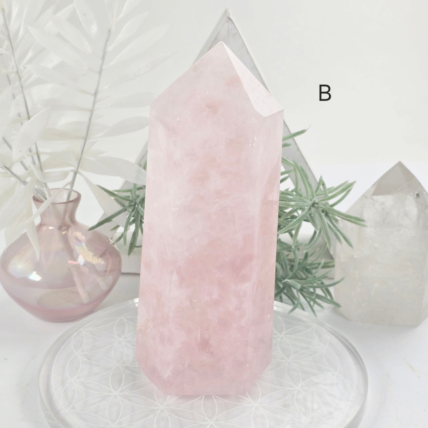 Rose Quartz Polished Crystal Obelisk - You Choose #2 variant B labeled
