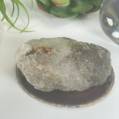 Elestial Alligator Fibrous Smokey Quartz Crystal with Rutile HIGH QUALITY #4 back view