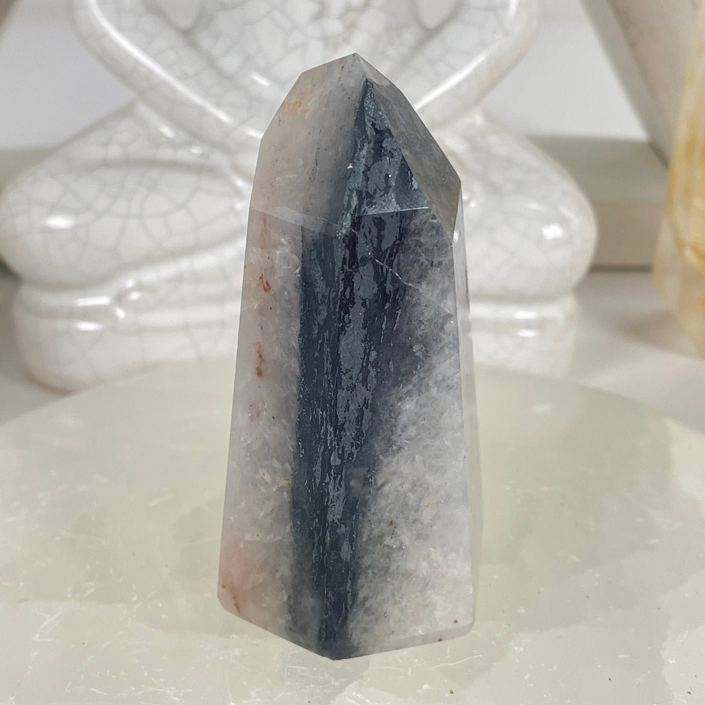 Hematoid Quartz Polished Crystal Point - One-of-a-Kind #2 side view