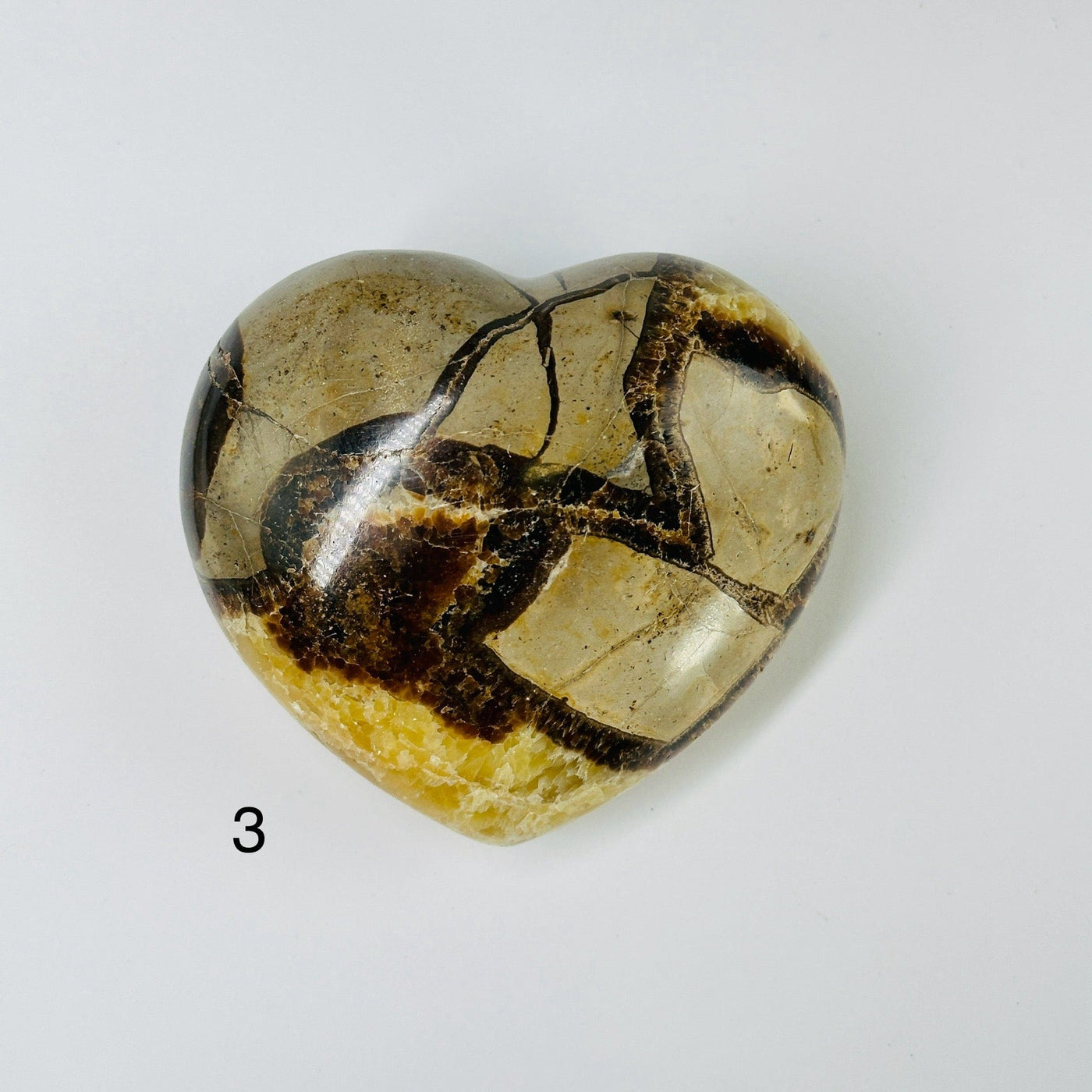 septarian heart with white background