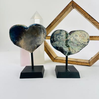 Amethyst Crystal Heart Rainbow Titanium Valentine's Day