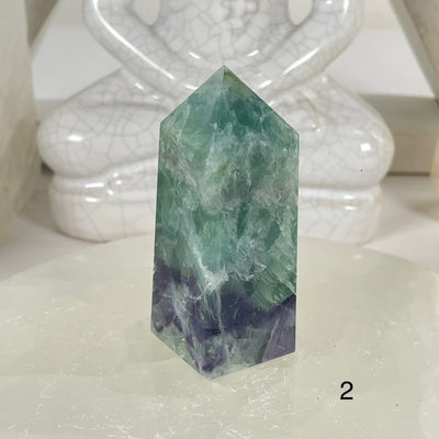 Rainbow Feathered Fluorite Crystal Point - You Choose variant 2 labeled