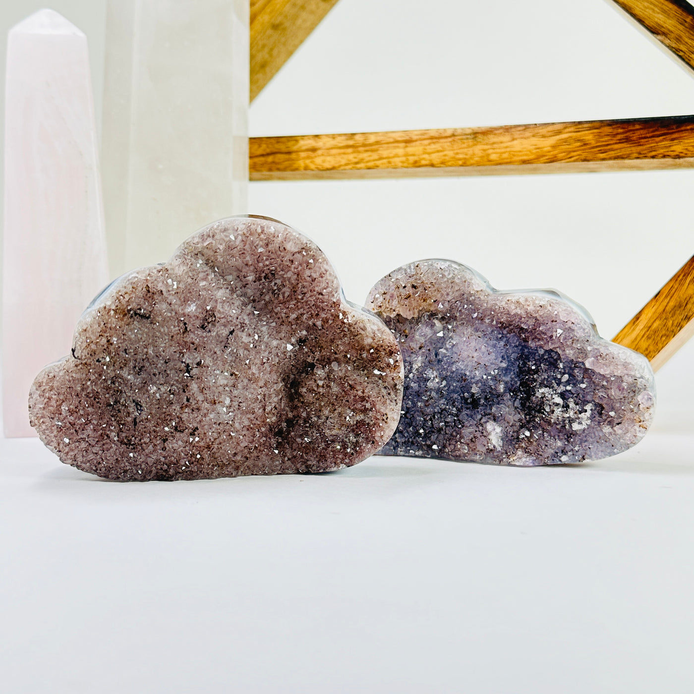 amethyst cloud with decorations in the background