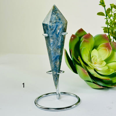 Blue Kyanite Crystal Wand on Stand - You Choose #3 variant 1 labeled