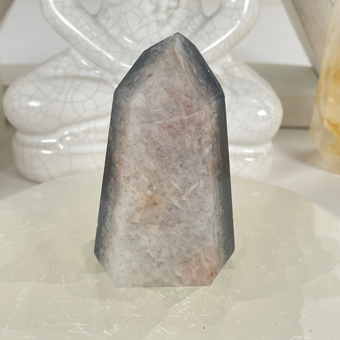 Hematoid Quartz Polished Crystal Point - One-of-a-Kind #2 back view