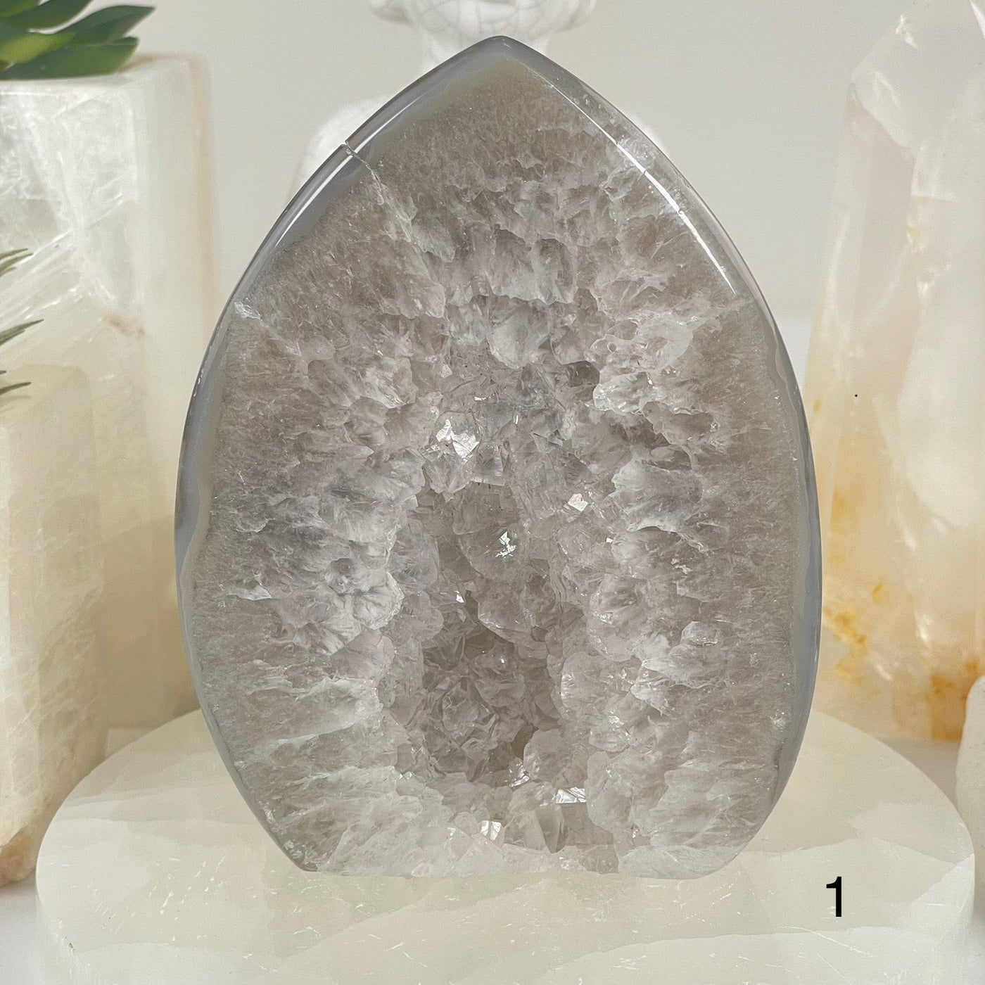 Agate Druzy Teardrop Crystal Cut Base - You Choose #1 variant 1 labeled