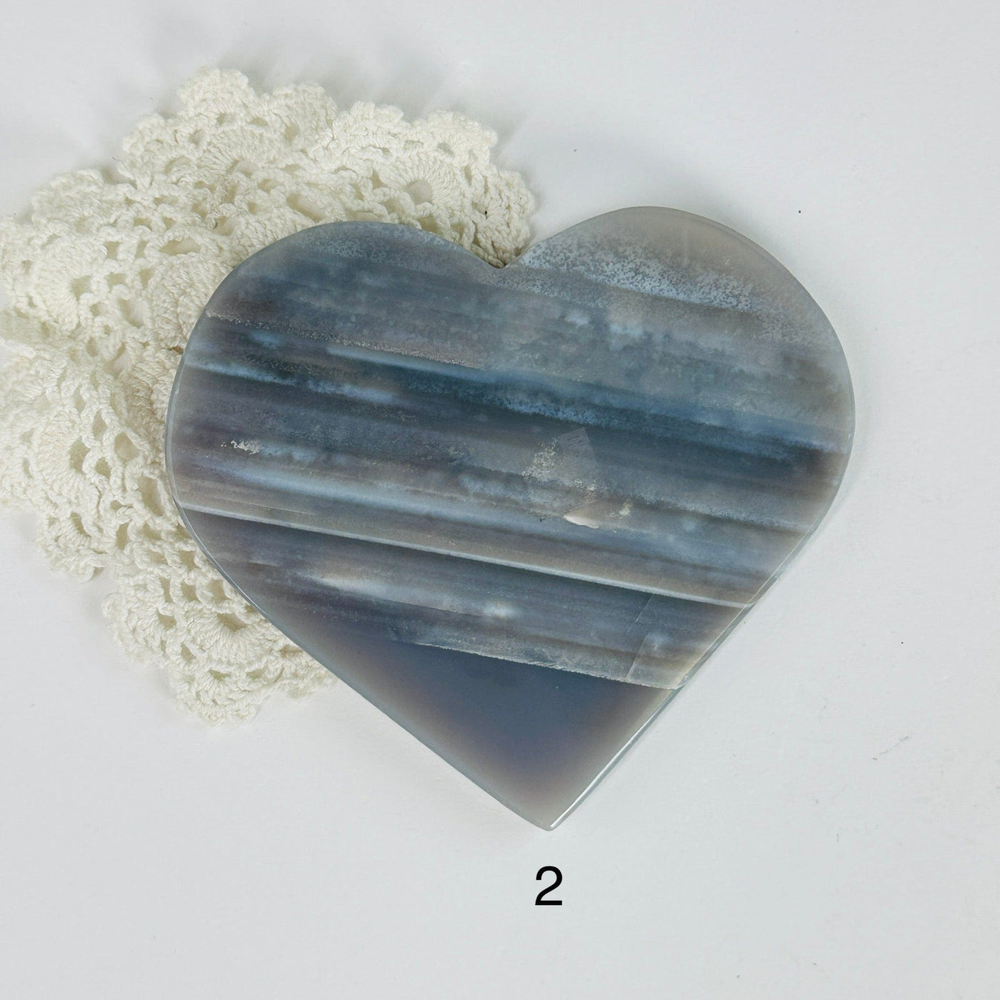 variant 2 of agate heart on white background