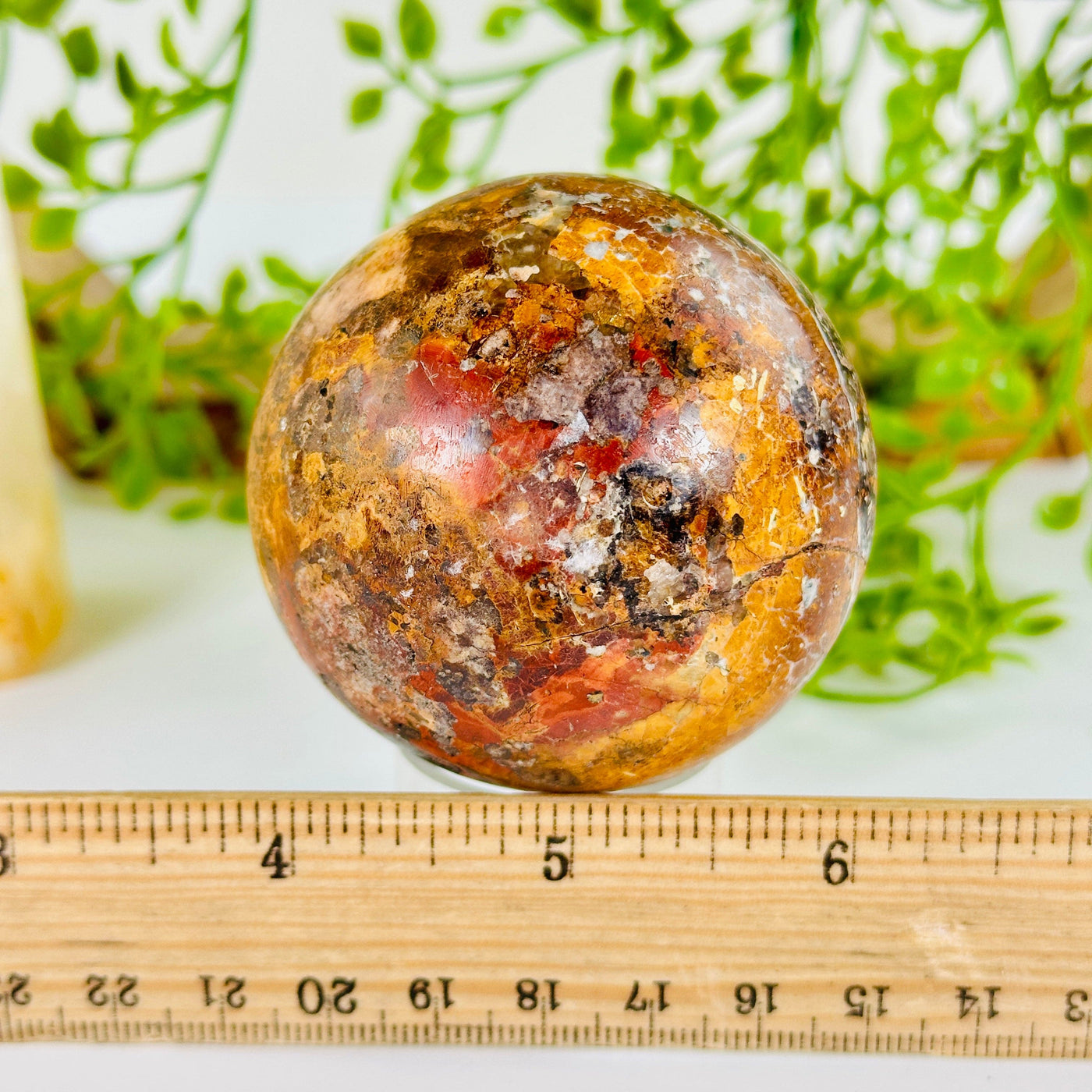 Pietersite Crystal Sphere - One-of-a-Kind with ruler for size reference