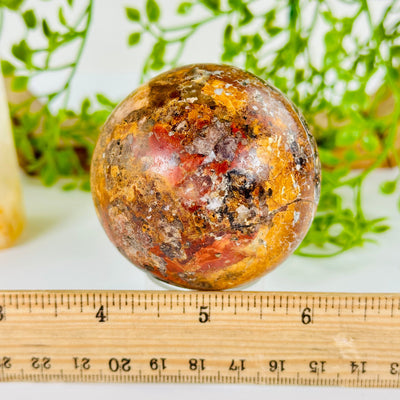 Pietersite Crystal Sphere - One-of-a-Kind with ruler for size reference