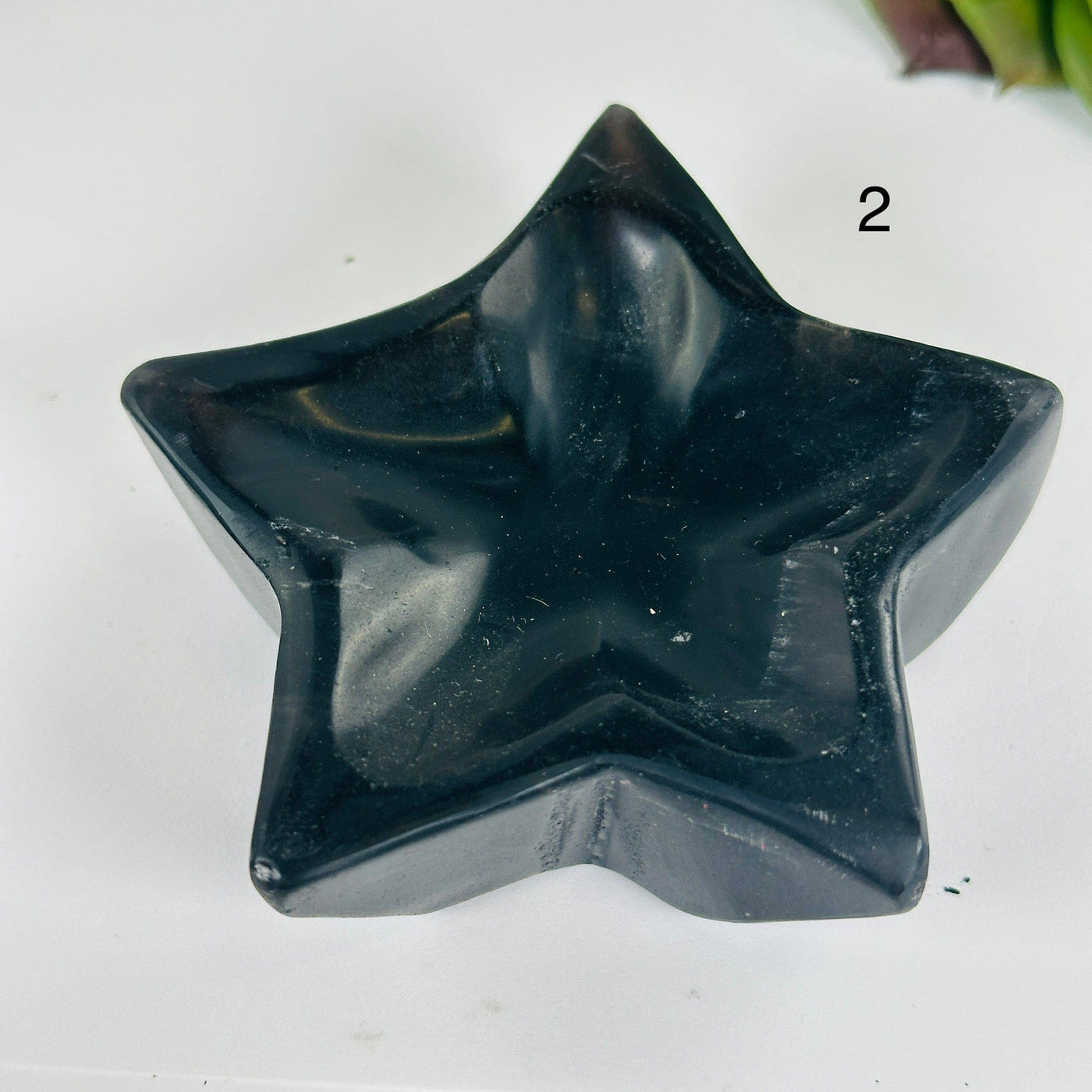 Black Obsidian Crystal Star Dish - You Choose variant 2 labeled