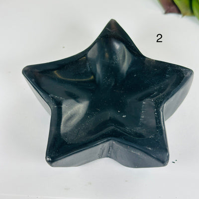 Black Obsidian Crystal Star Dish - You Choose variant 2 labeled