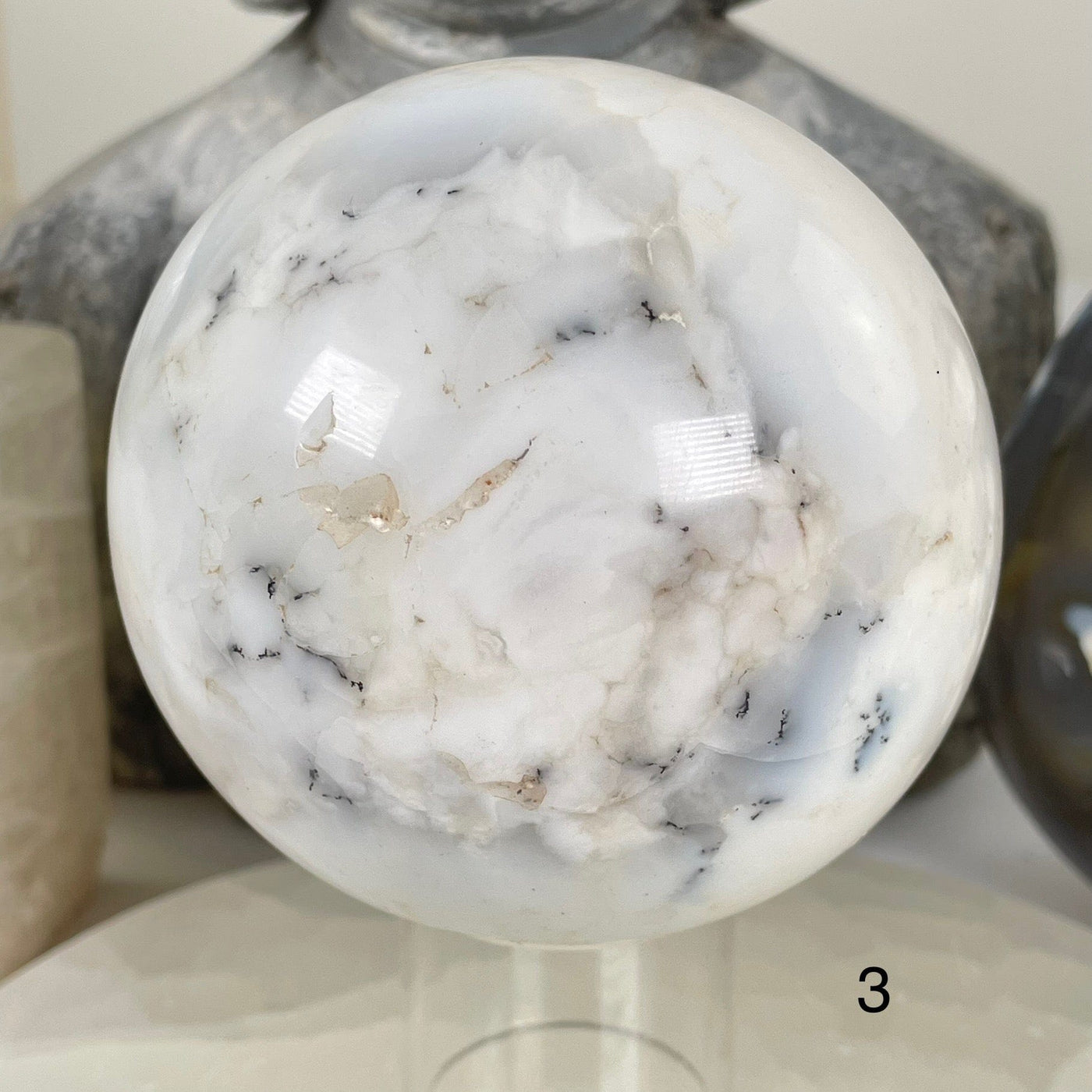 Dendritic Opal Crystal Sphere - As Is - You Choose variant 3 labeled