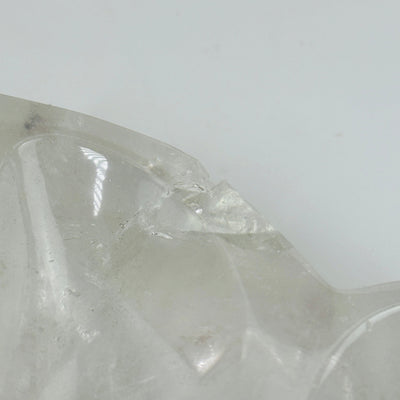 up close shot of chip on crystal quartz