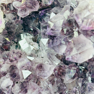 Amethyst Lemurian Crystal Cluster on Metal Stand - Rare Find - One-of-a-Kind #2 closeup for detail