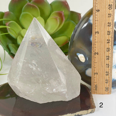 Crystal Quartz Semi Polished Point - As Is - You Choose variant 2 labeled with ruler for size reference