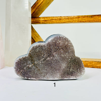 agate cloud with decorations in the background