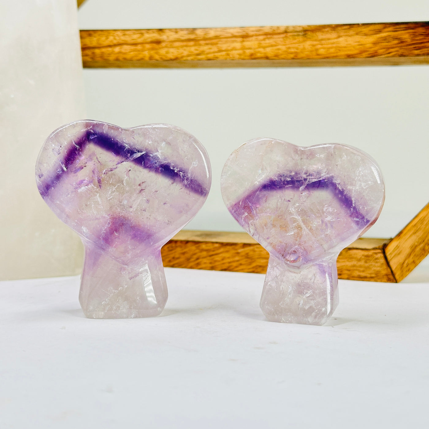 amethyst cut base with decorations in the background