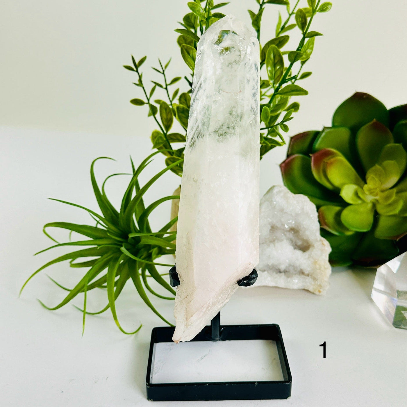 Crystal Quartz Point with Phantoms on Stand - You Choose #2 variant 1 labeled