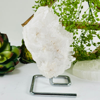 Crystal Quartz Cluster on Stand - One-of-a-Kind #1 side view