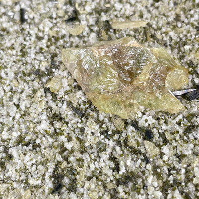 Epidote Crystal Cluster on Matrix - One-of-a-Kind #1 closeup for detail