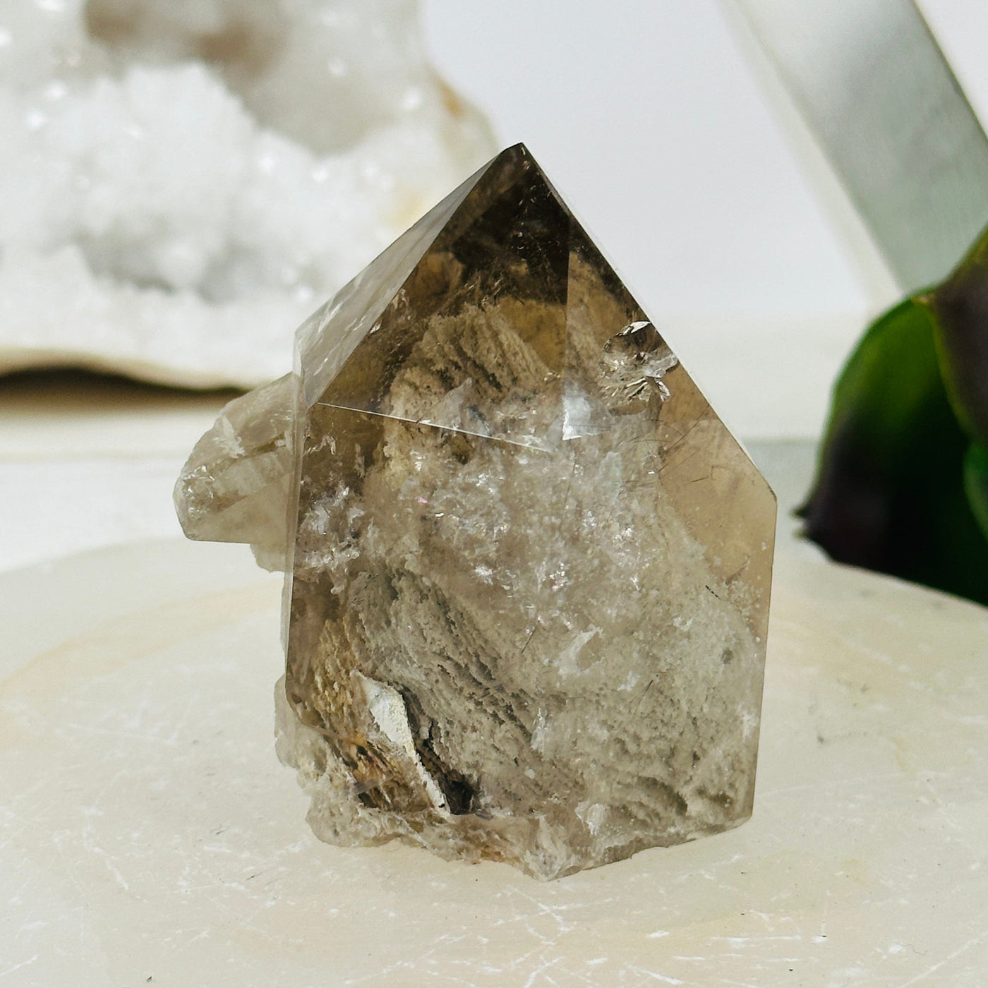 Crystal Quartz Point with Phantoms - One-of-a-Kind #1 front view