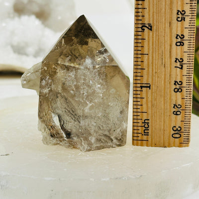 Crystal Quartz Point with Phantoms - One-of-a-Kind #1 with ruler for size reference