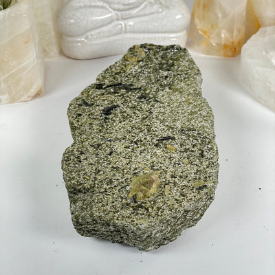 Epidote Crystal Cluster on Matrix - One-of-a-Kind #1 side view