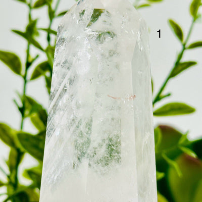 Crystal Quartz Point with Phantoms on Stand - You Choose #2 variant 1 labeled closeup for detail 