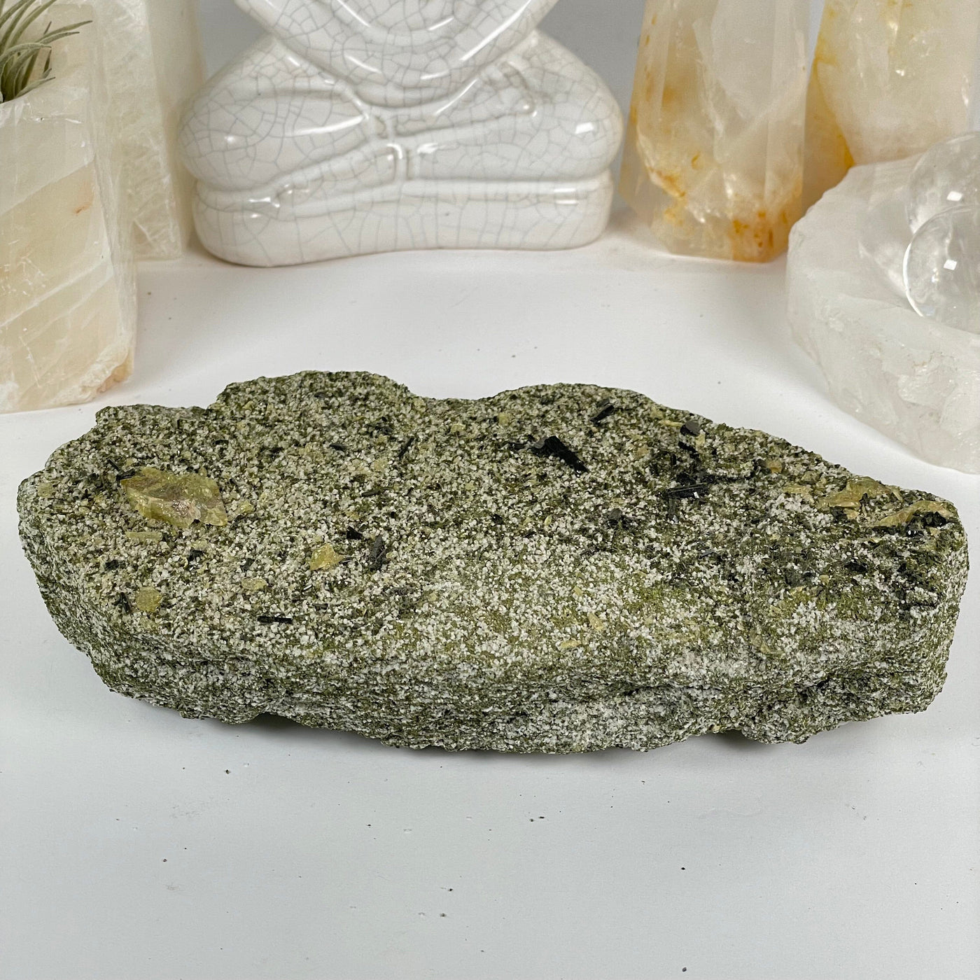 Epidote Crystal Cluster on Matrix - One-of-a-Kind #1 back view