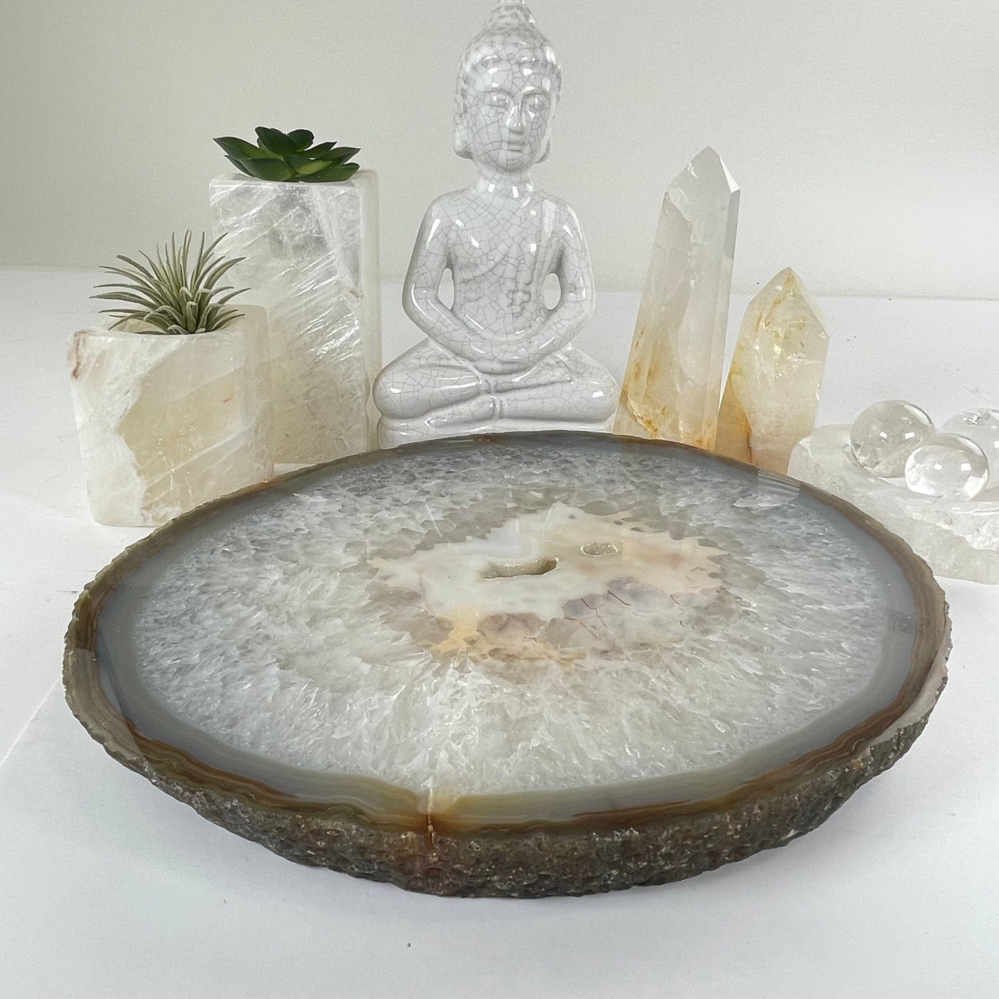 Agate Crystal Platter - One-of-a-Kind #2 side view